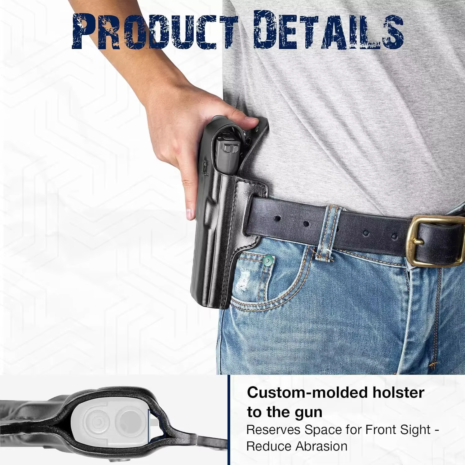 Funda pistola OWB Sig Sauer P Compact cuero diestro con palanca pulgar - imagen 5