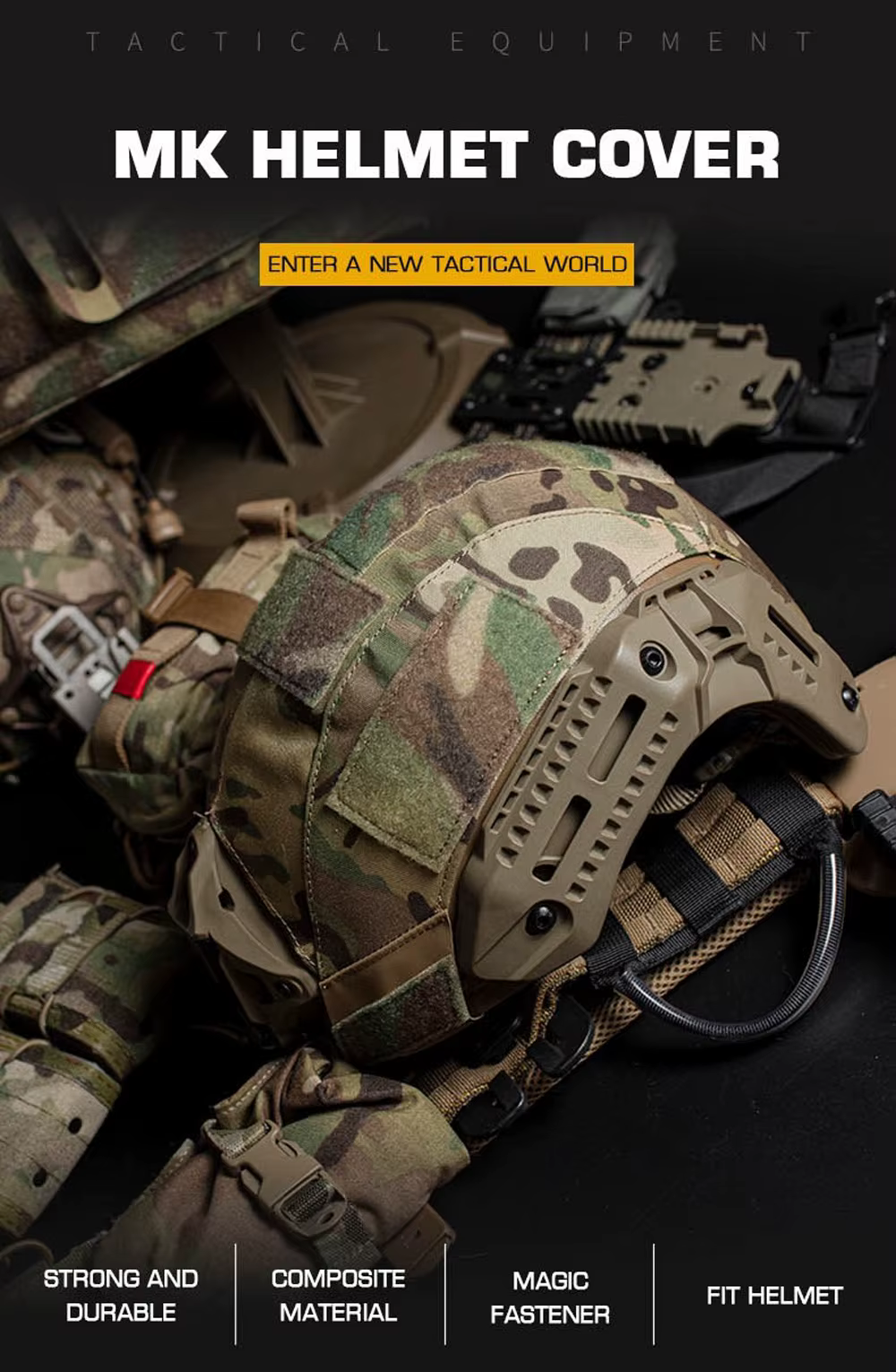 Funda táctica para casco con tejido resistente