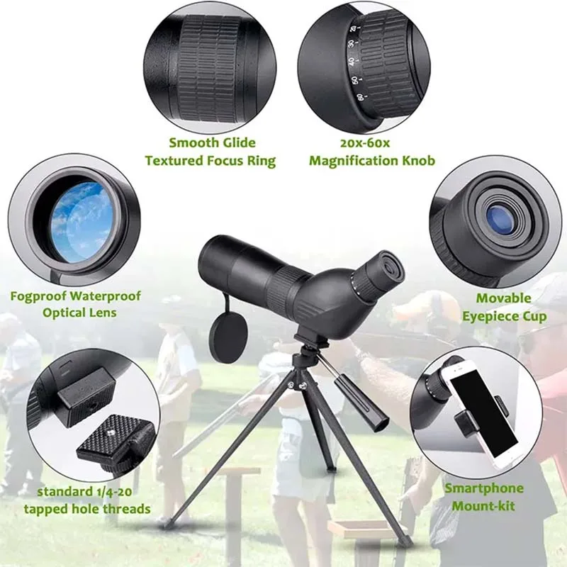 Monocular 20-60x60 Bak4 impermeable observación aves naturaleza - imagen 5