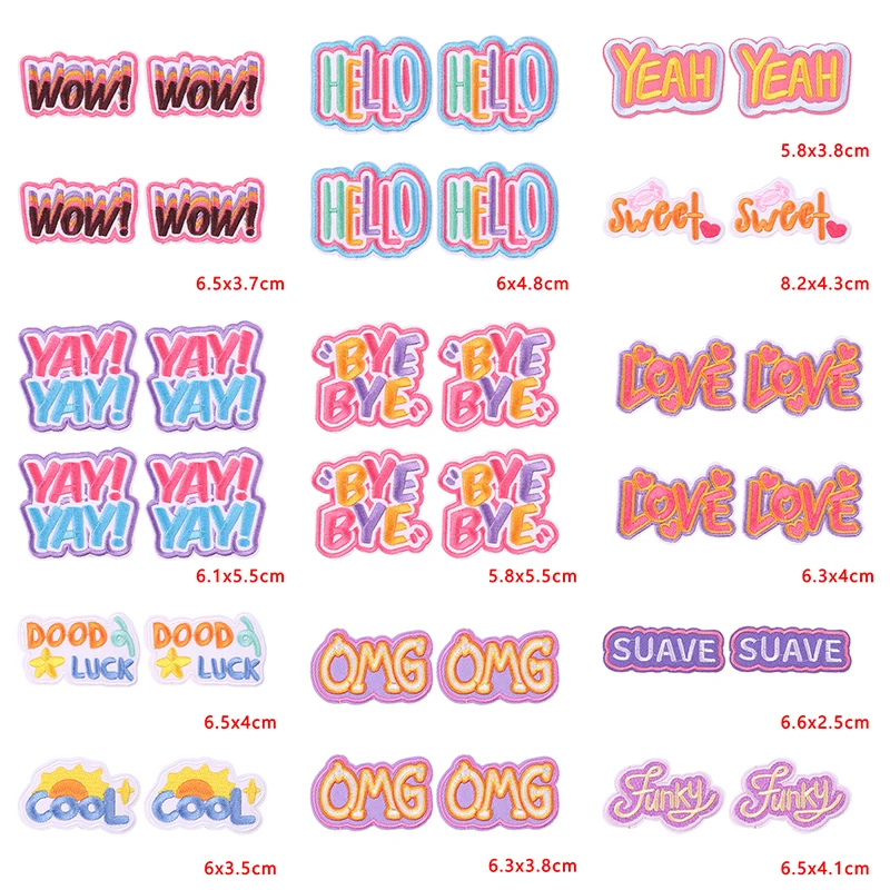 Parches termoadhesivos bordados de letras coloridas para ropa - imagen 2