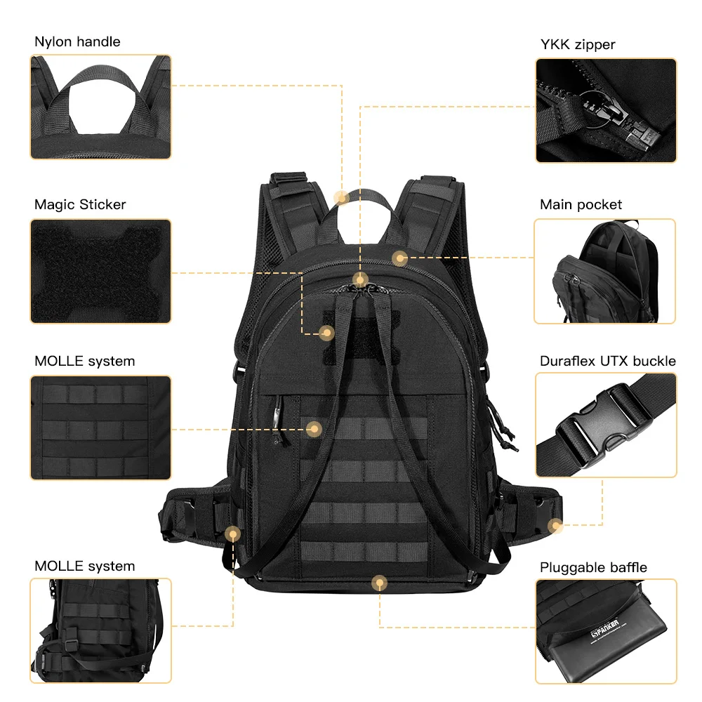 Chaleco táctico portador de placa MOLLE Airsoft Paintball - imagen 3