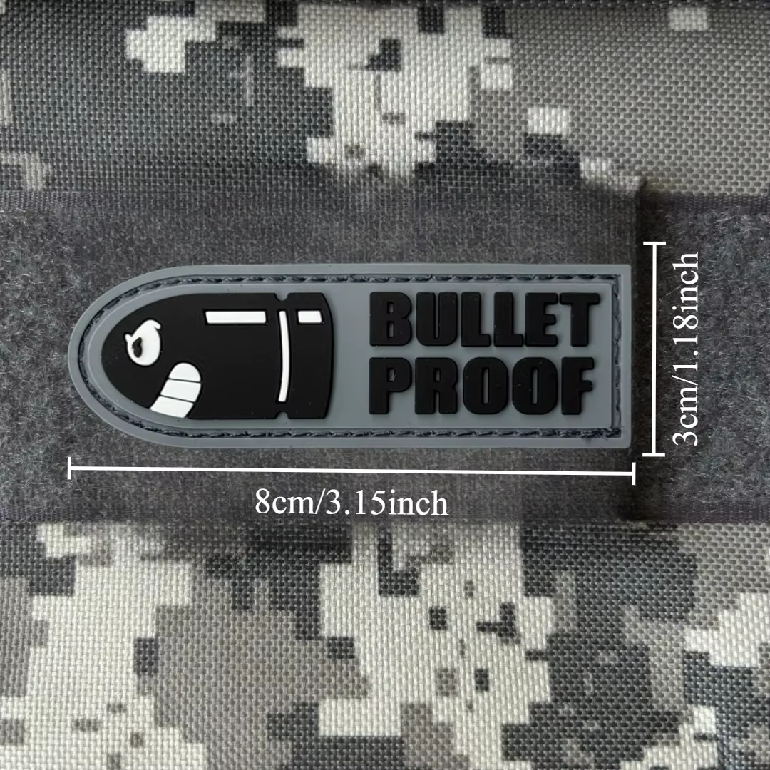 Parche táctico PVC anti-balas insignia velcro MOLLE para mochila