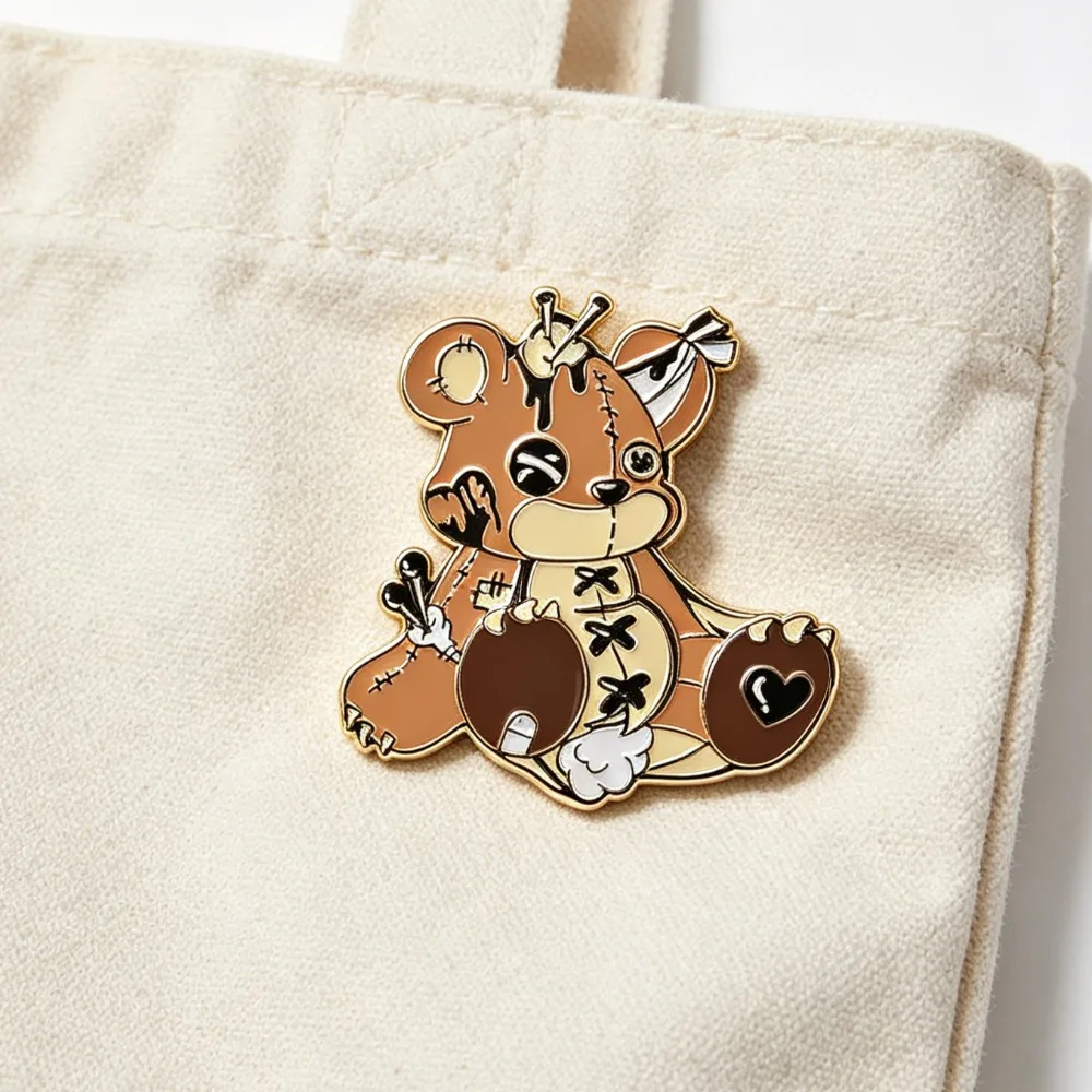 Insignia esmaltada gótica animal de terror para chaquetas y bolsos - imagen 4