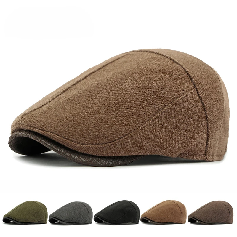 Gorra plana para hombre de lana con diseño de espiga - imagen 4
