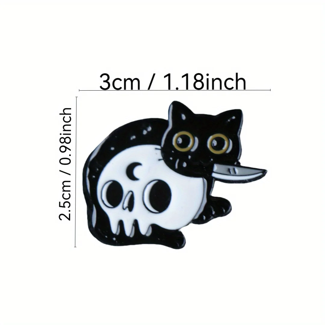 Pin de metal gatito negro – Insignia para Halloween y regalo - imagen 3