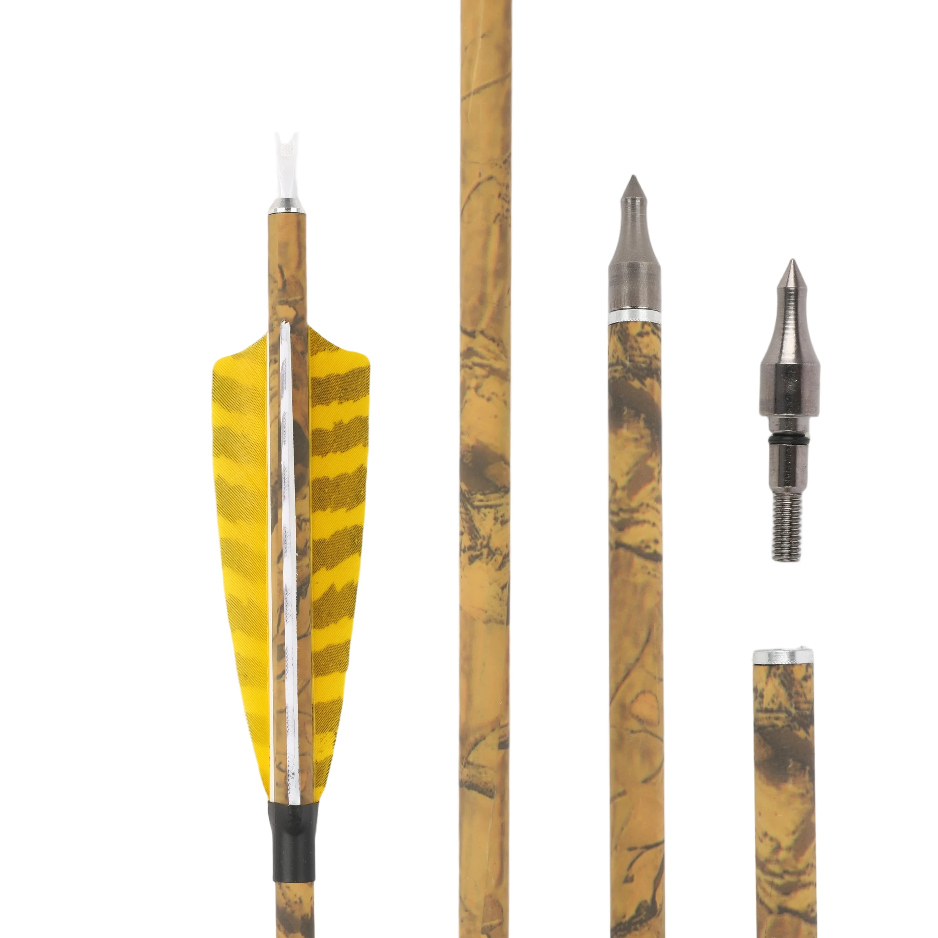 Flechas de carbono con plumas naturales y puntas removibles - imagen 5