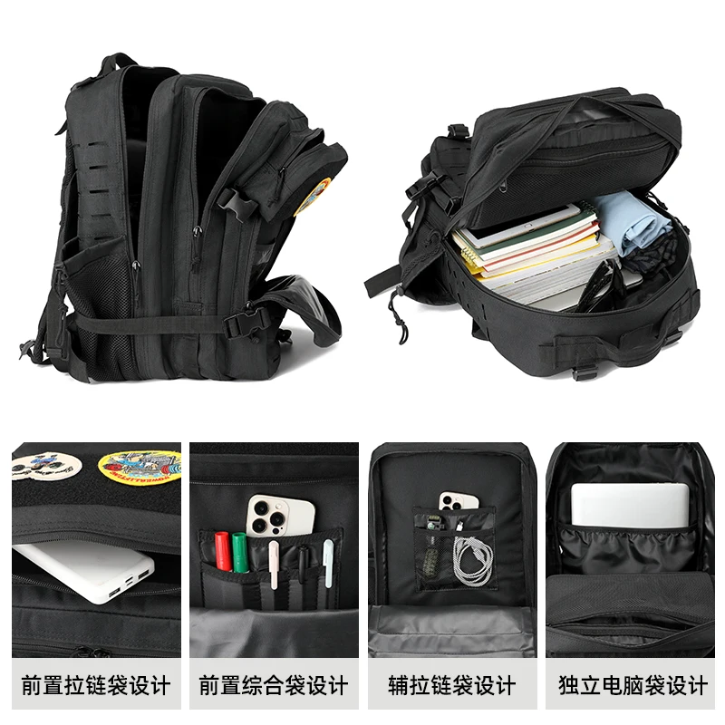 Mochila táctica MOLLE para senderismo con soporte de botella - imagen 3