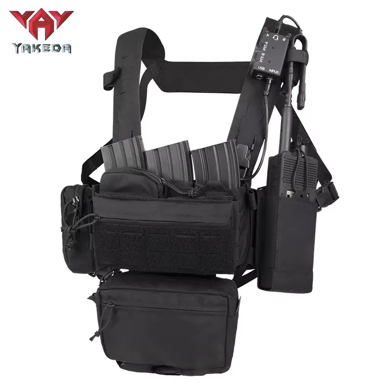 Chaleco táctico YAKEDA MOLLE modular con arnés y bolsillos para caza