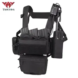 Chaleco táctico YAKEDA MOLLE modular con arnés y bolsillos para caza