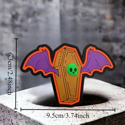 Parche morale calavera murciélago luminescente Velcro para chaleco y mochila