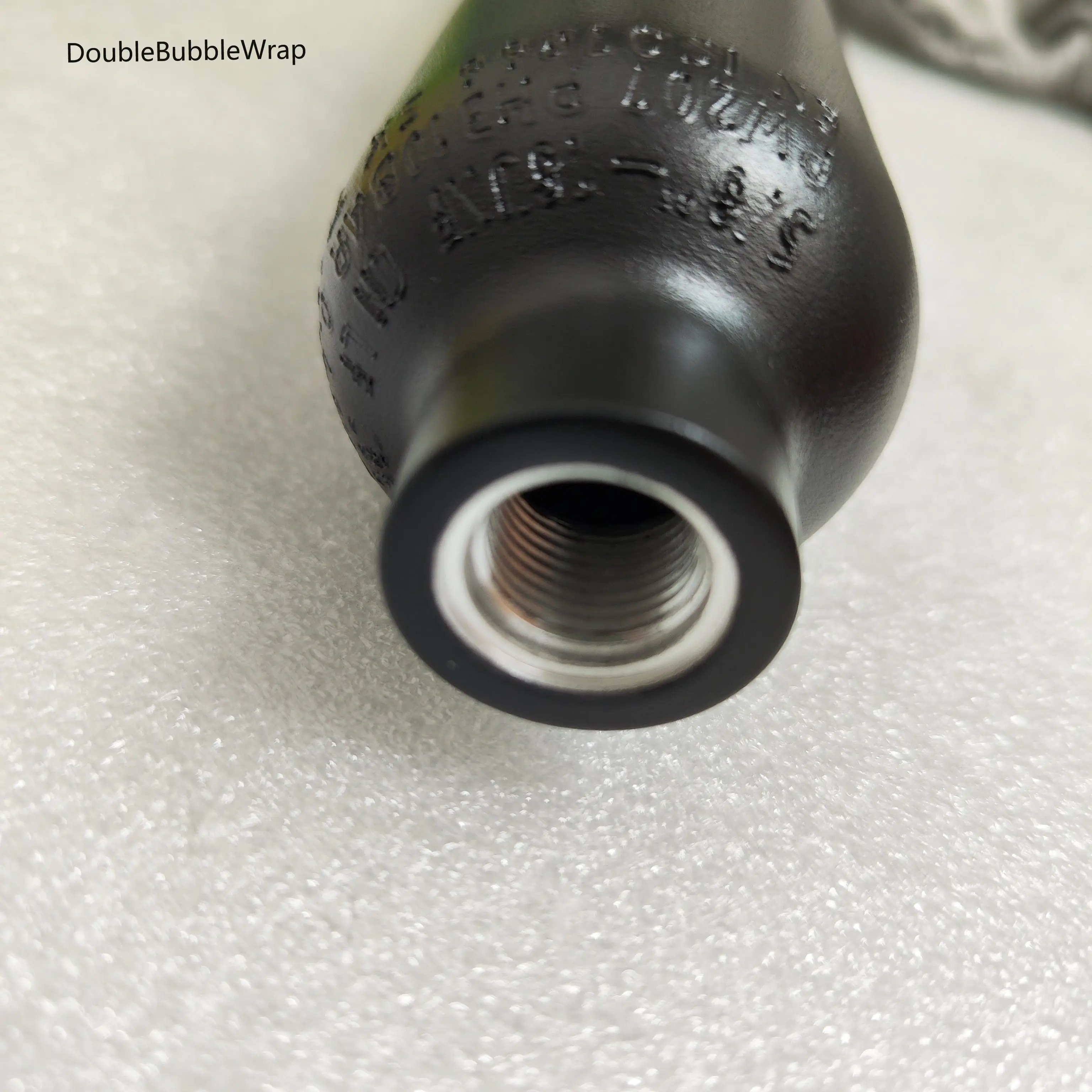 Botella aluminio buceo detalle