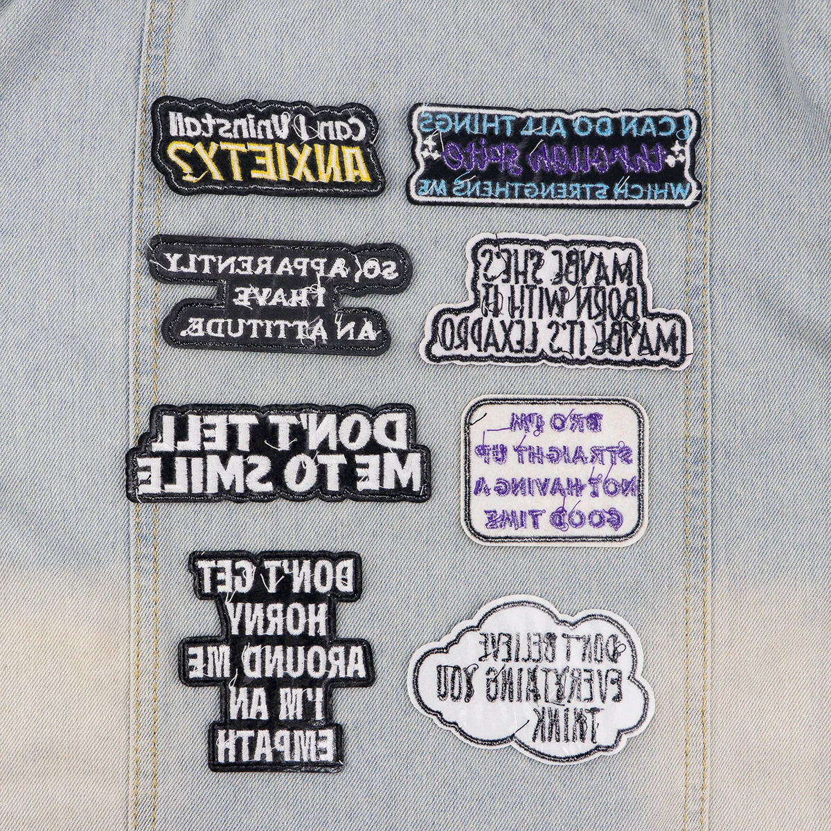 Parche bordado con letras divertidas - Aplicación termoadhesiva o coser - imagen 5