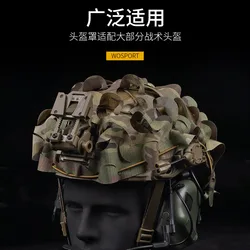 Funda ligera casco táctico corte láser camuflaje Ghillie caza airsoft