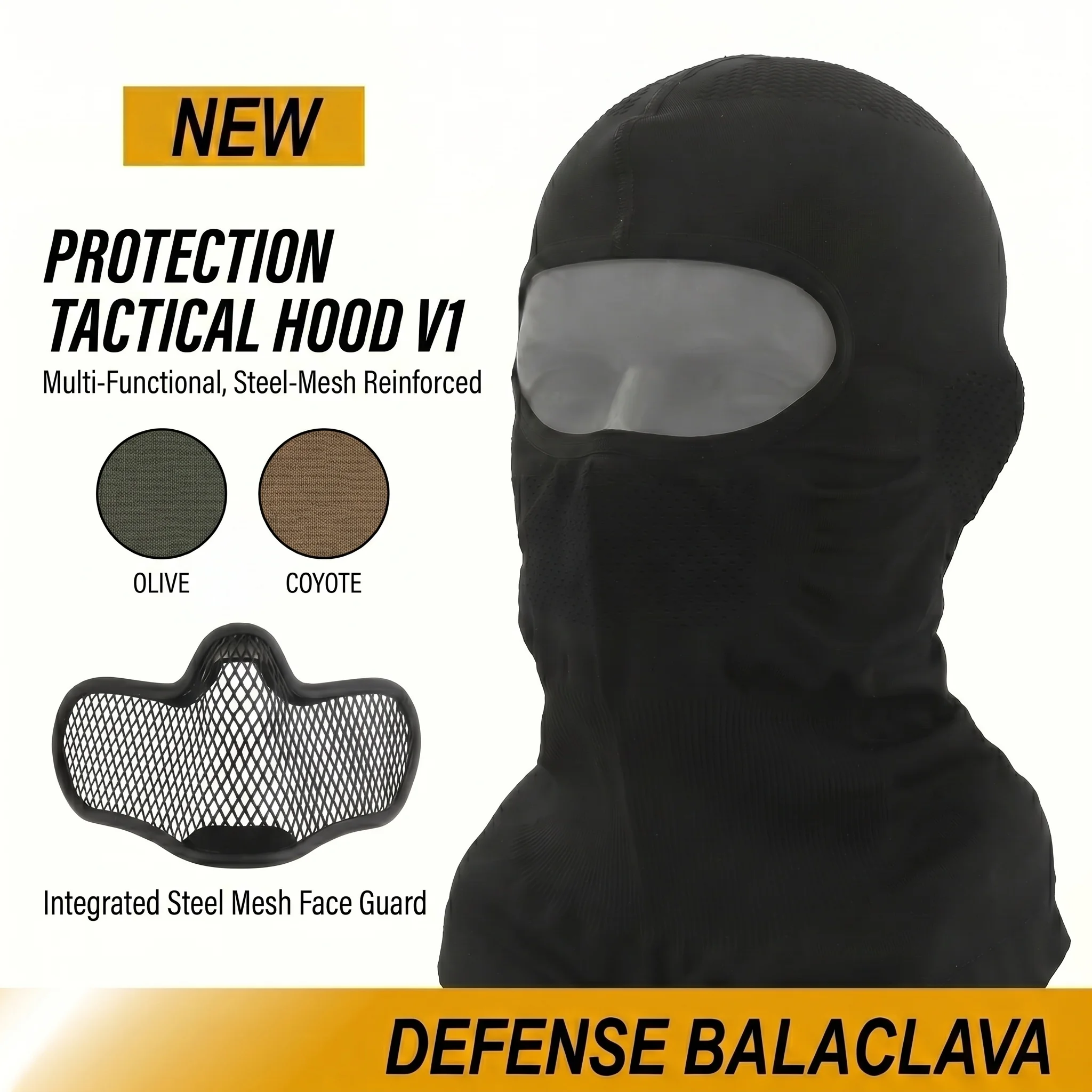 Balaclava táctica de malla metálica respirable para airsoft y tiro - imagen 3