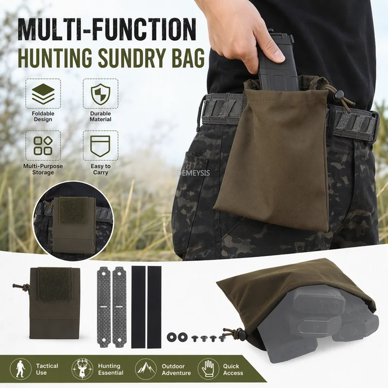 Bolsa táctica MOLLE plegable para caza, airsoft y senderismo - imagen 4