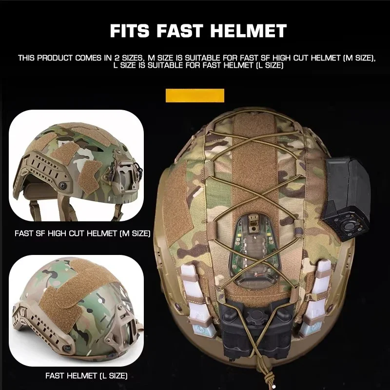 Funda camuflaje ligera casco táctico corte alto - imagen 5