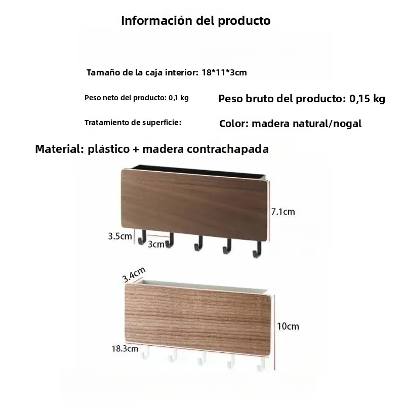 Perchero de pared táctico sin taladrar para llaves y equipamiento - imagen 2