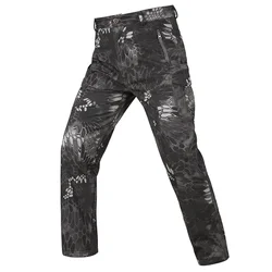 Pantalón cargo táctico piel de tiburón con múltiples bolsillos