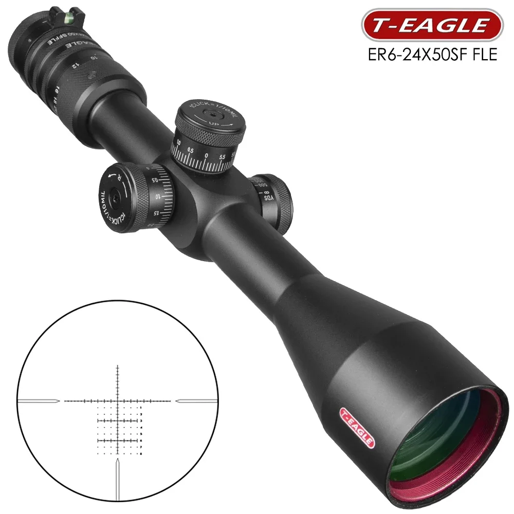 T-Eagle SFFLE 6-24x50 mira telescópica enfoque lateral largo alcance