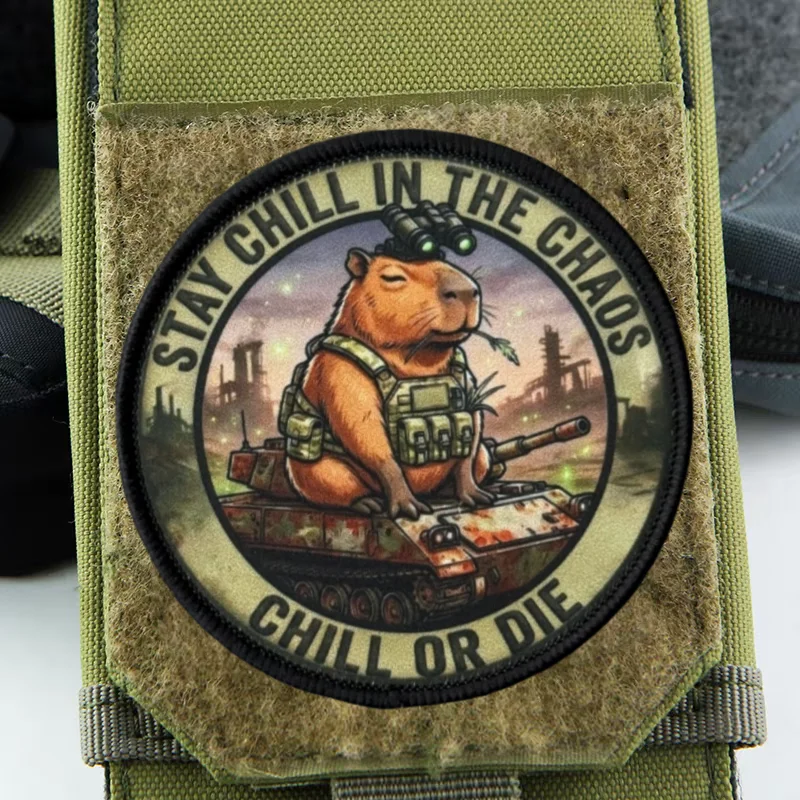 Parche táctico capibara con gancho y bucle para mochila, brazalete - imagen 3