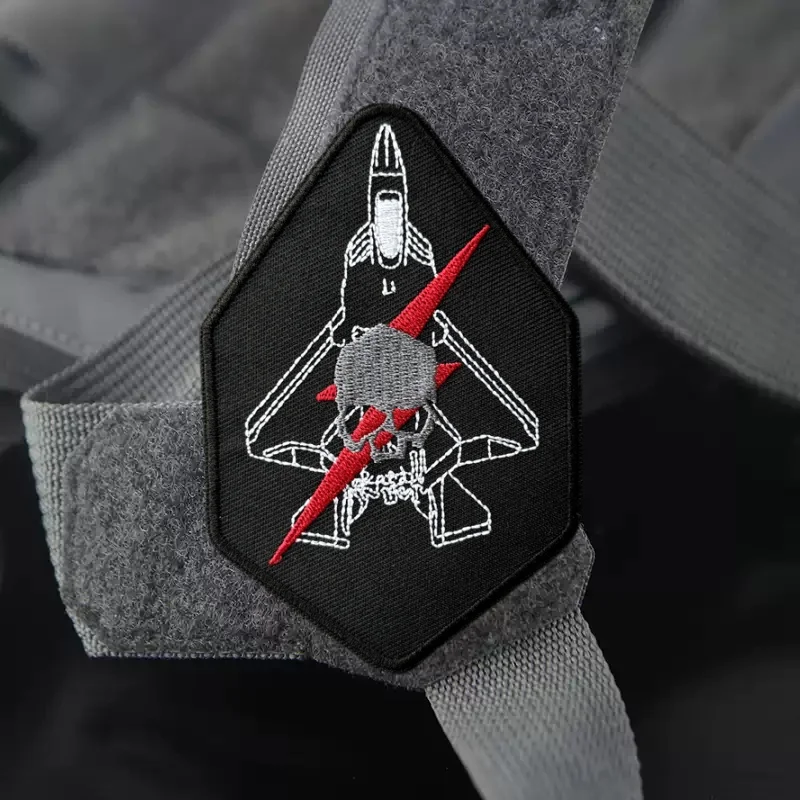 Parche táctico calavera avión – Bordado military MOLLE para mochila - imagen 2