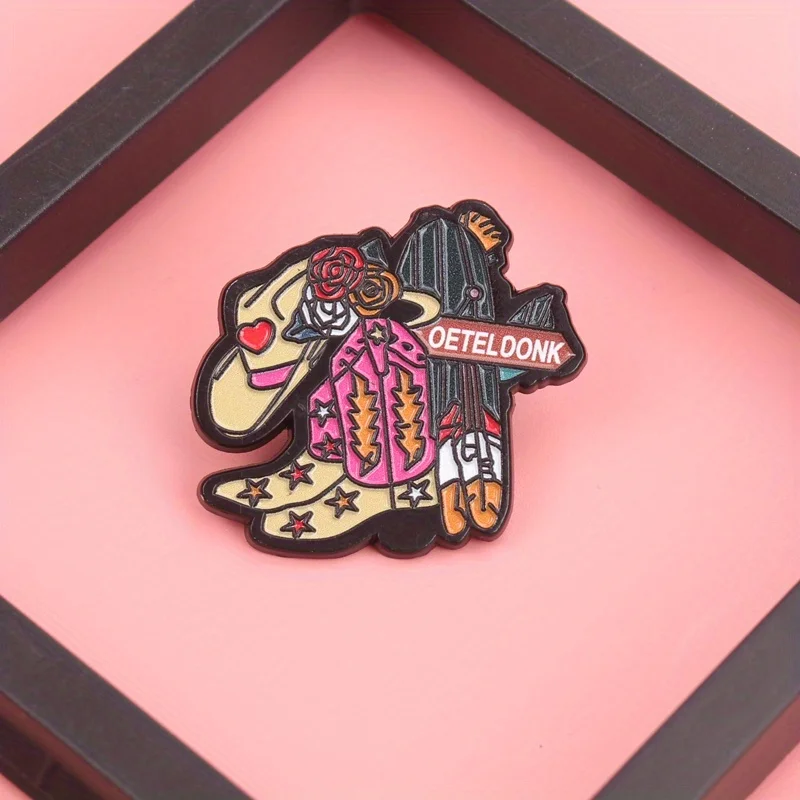 Yeehaw Heartbreaker pin vaquero con rosas y diamantes de imitación - imagen 5