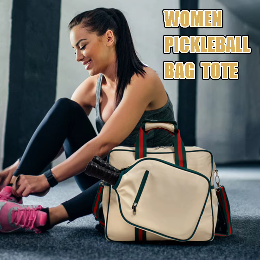 Bolsa de pickleball mujer con bolsillo frontal y correa al hombro