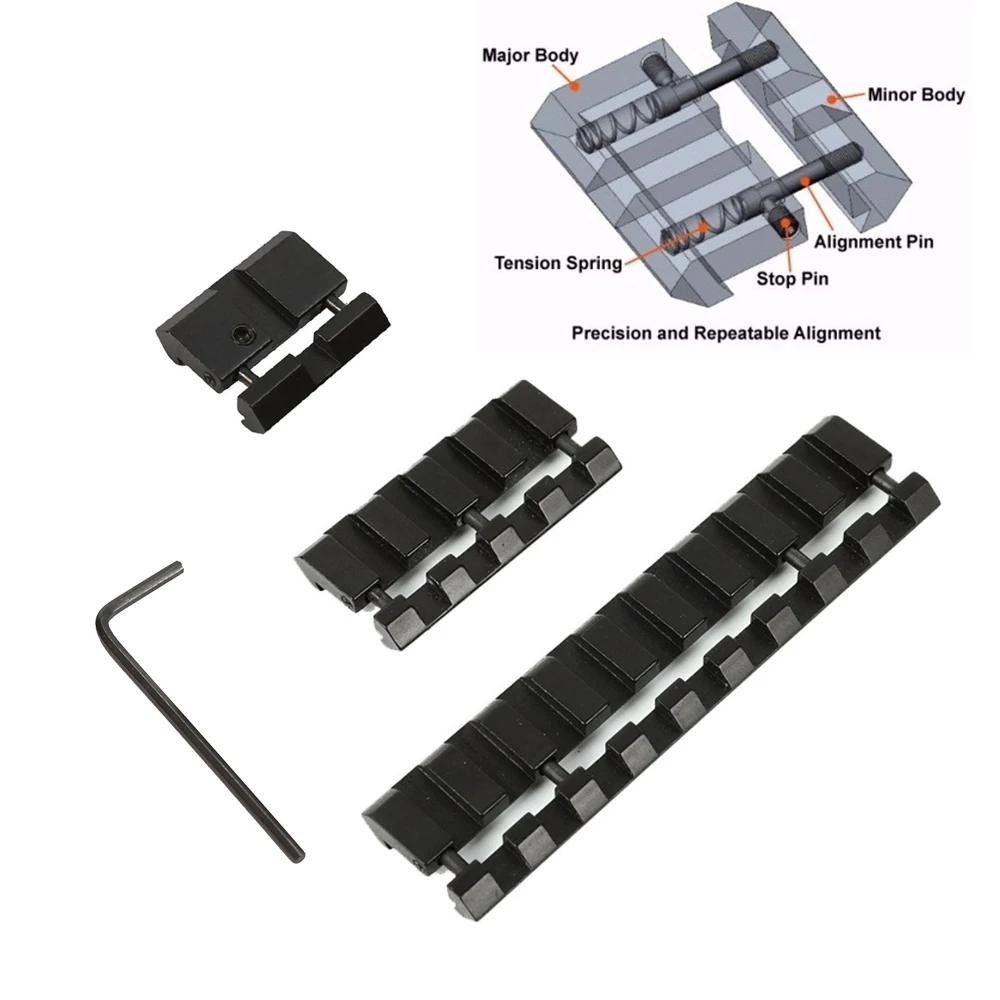 Adaptador riel cola de milano a Picatinny para presión Airsoft