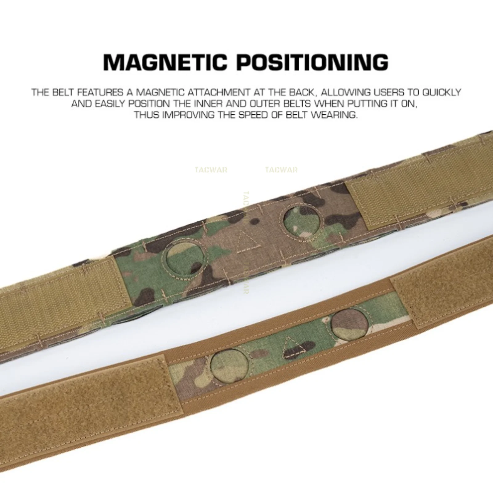 Cinturón táctico magnético de fibra para airsoft, combate - imagen 4
