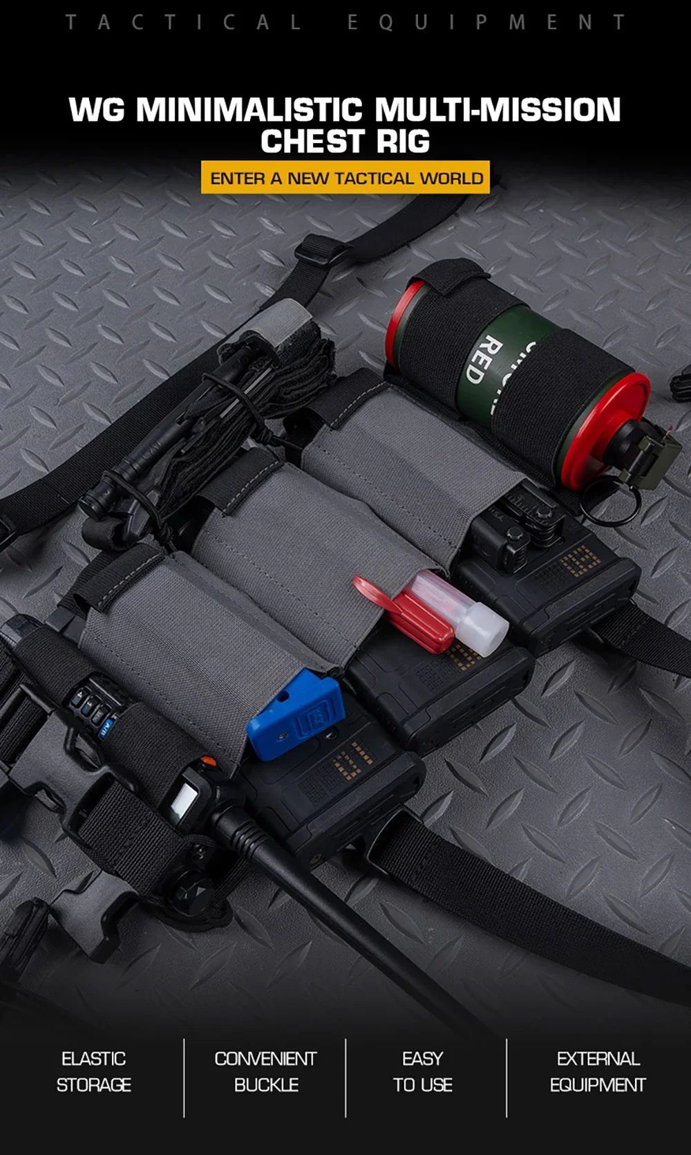 Chaleco táctico POSEIDON DEFENSE WG frontal