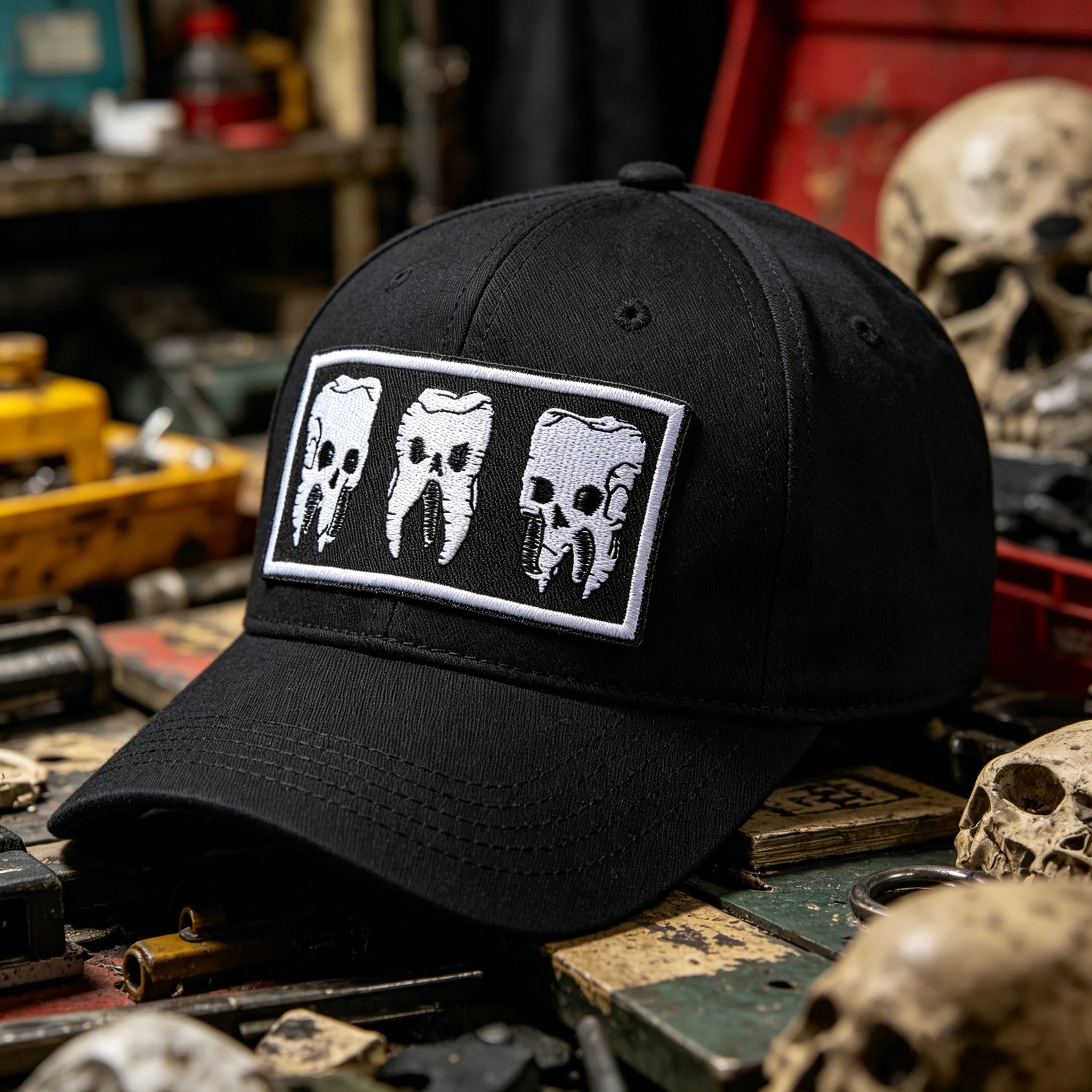 Parche termoadhesivo gótico punk esqueleto dental para ropa y gorras - imagen 3