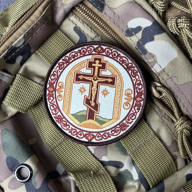 Parche táctico cristianismo ortodoxo con gancho y bucle para ropa - imagen 2