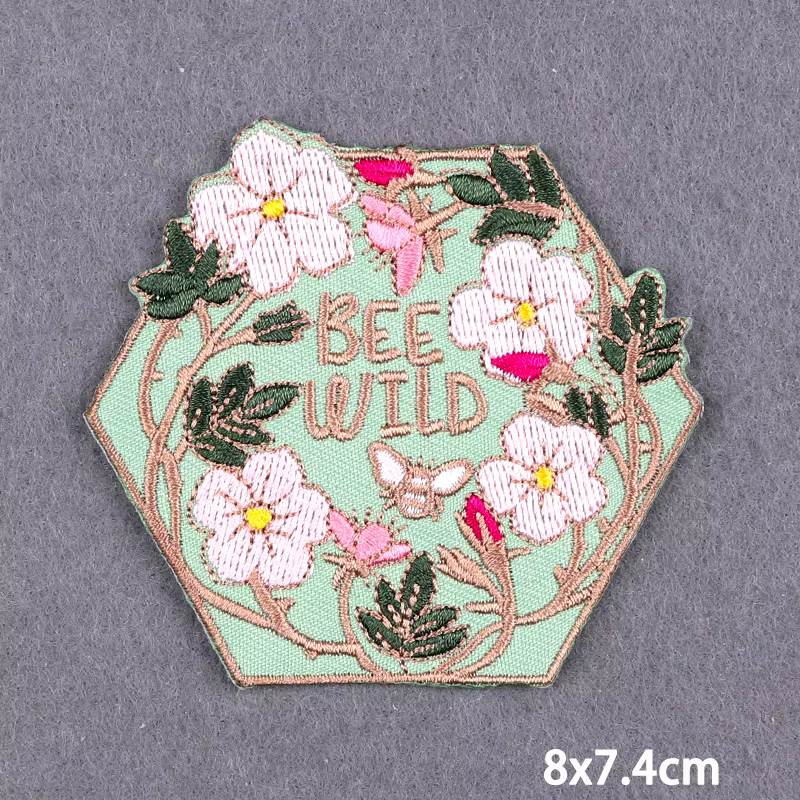 Be Wild Flower parche bordado termoadhesivo diseño único para vaquera - imagen 4