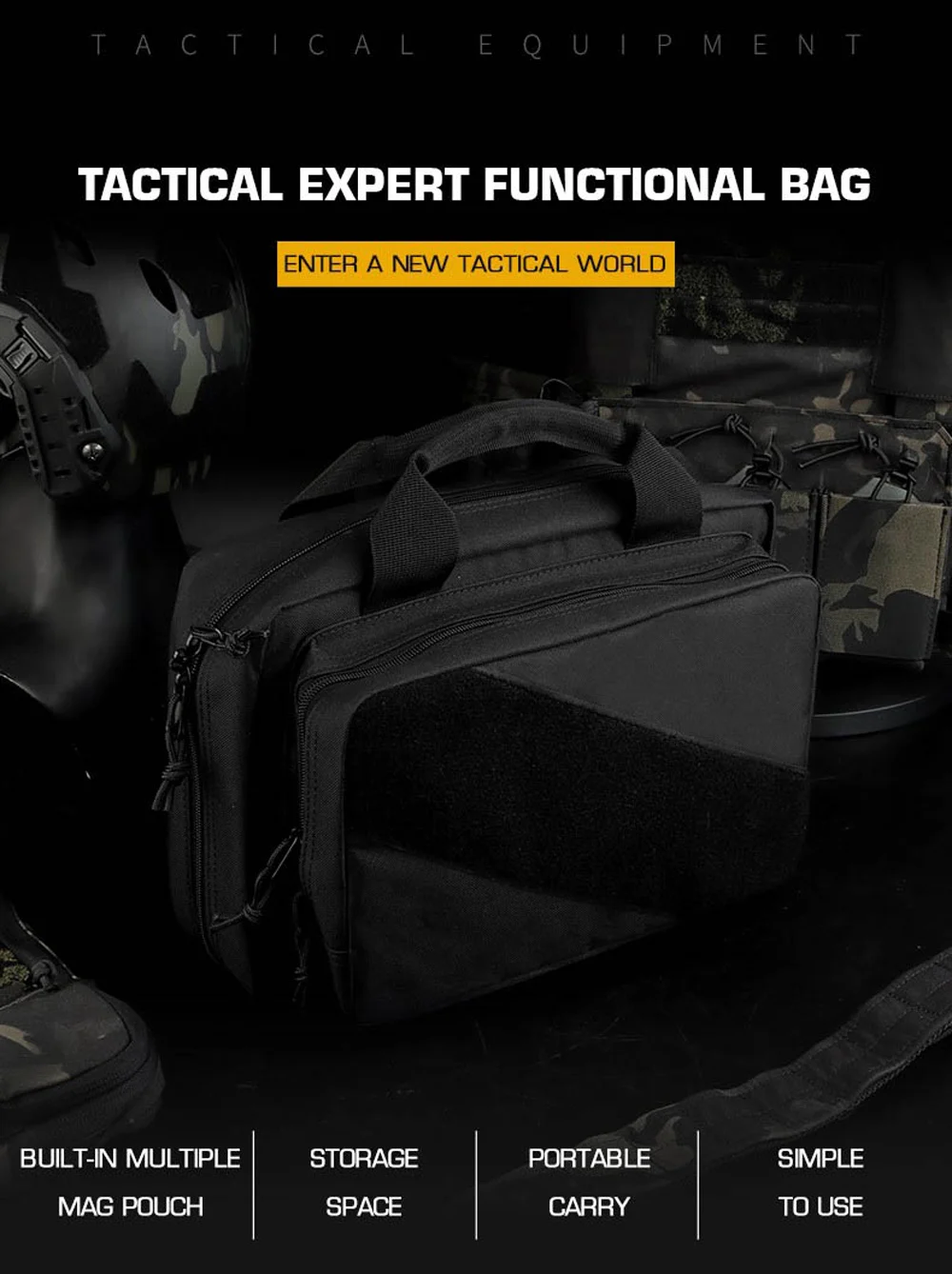 Bolsa táctica para pistola en color negro