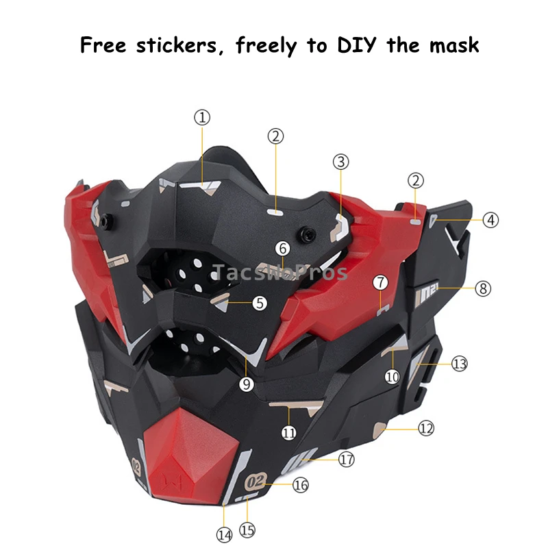Máscara táctica paintball media cara para protección facial - imagen 2
