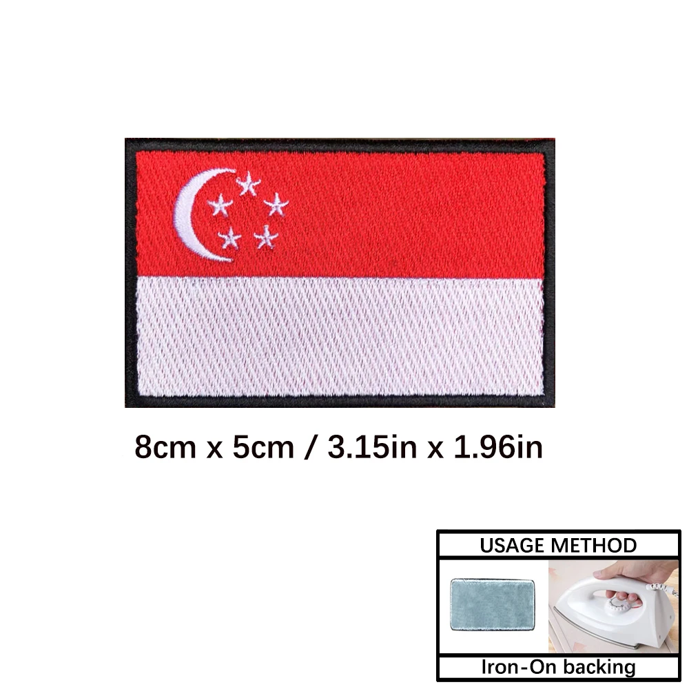 Parches bordados banderas ASEAN – Brazalete táctico velcro o termoadhesivo - imagen 3
