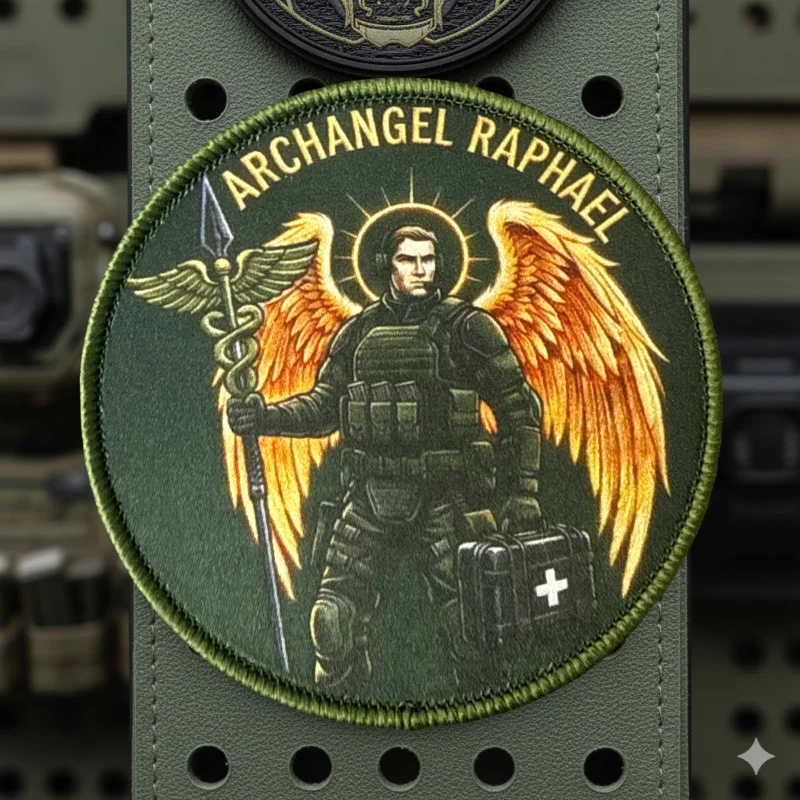 Parche táctico Arcángel Rafael con velcro y gancho-bucle - imagen 2