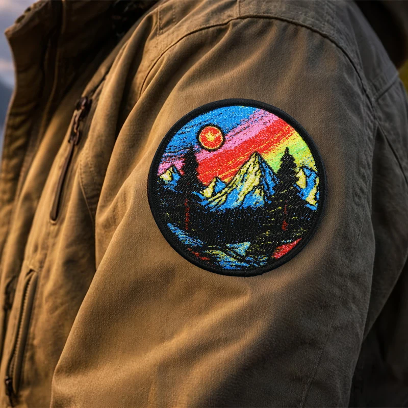 Parche termoadhesivo de montaña al amanecer – para gorra y ropa - imagen 3