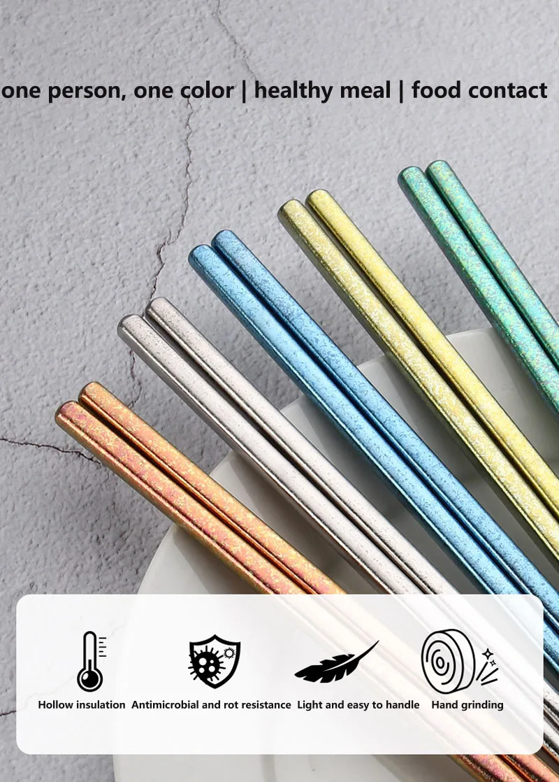 Palillos de titanio antideslizantes para camping y hogar, regalo - imagen 2