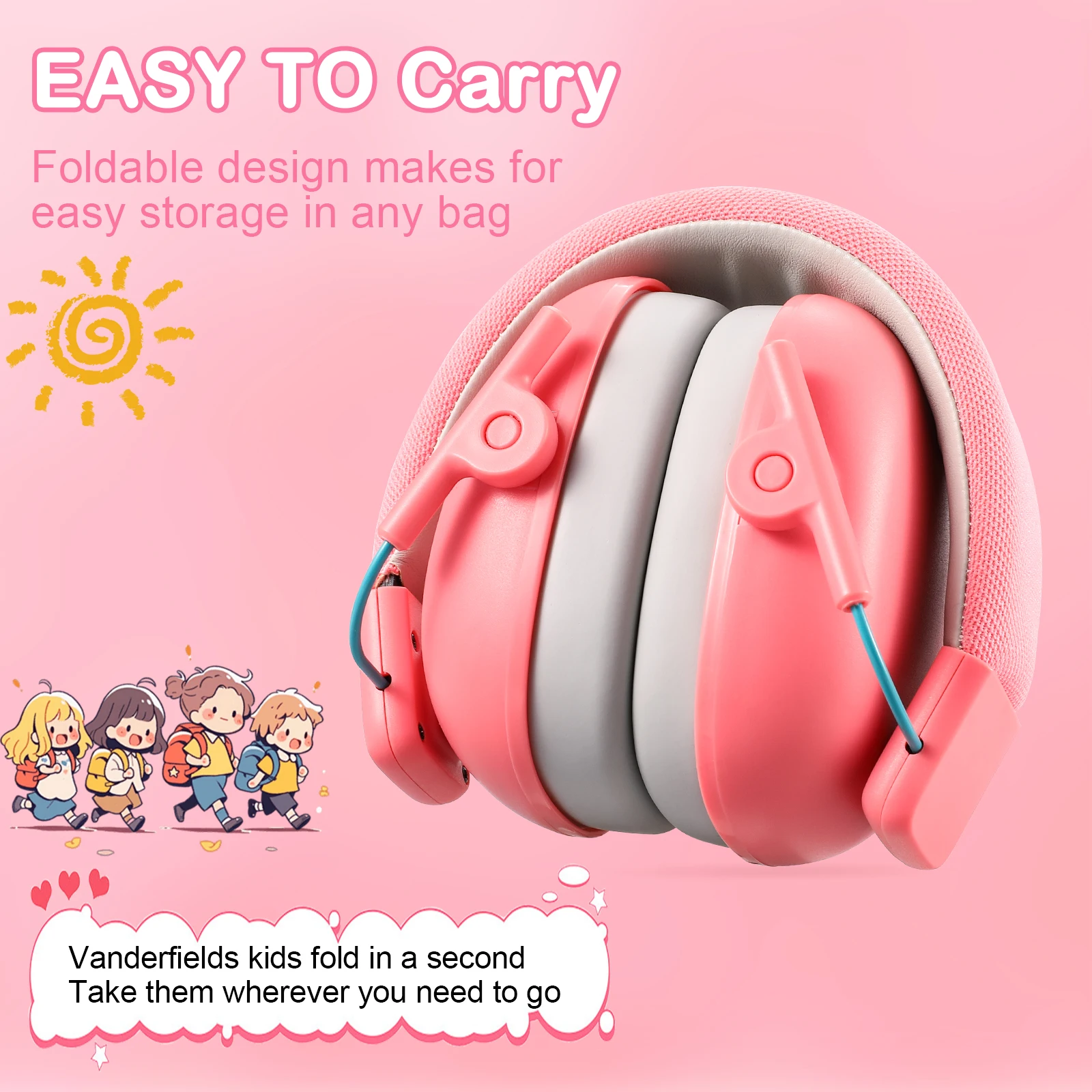 YHKEMA Auriculares antirruido infantiles para autismo SNR 27 dB - imagen 3