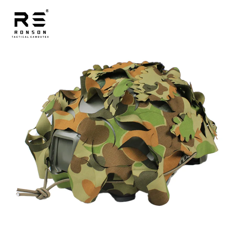 AUSCAM DPCU scrim táctica casco camuflaje tridimensional corte láser - imagen 2