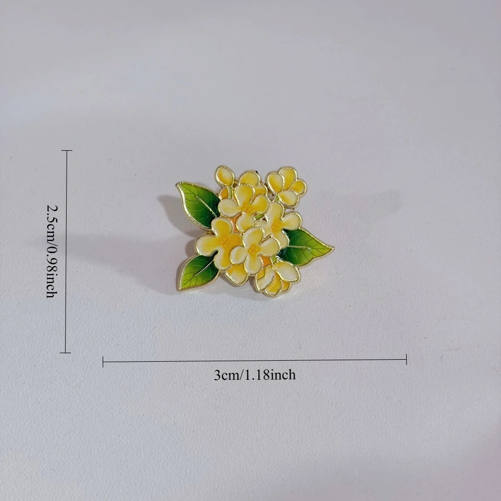 Broche esmaltado pin de solapa floral multicolor dorado natural - imagen 5
