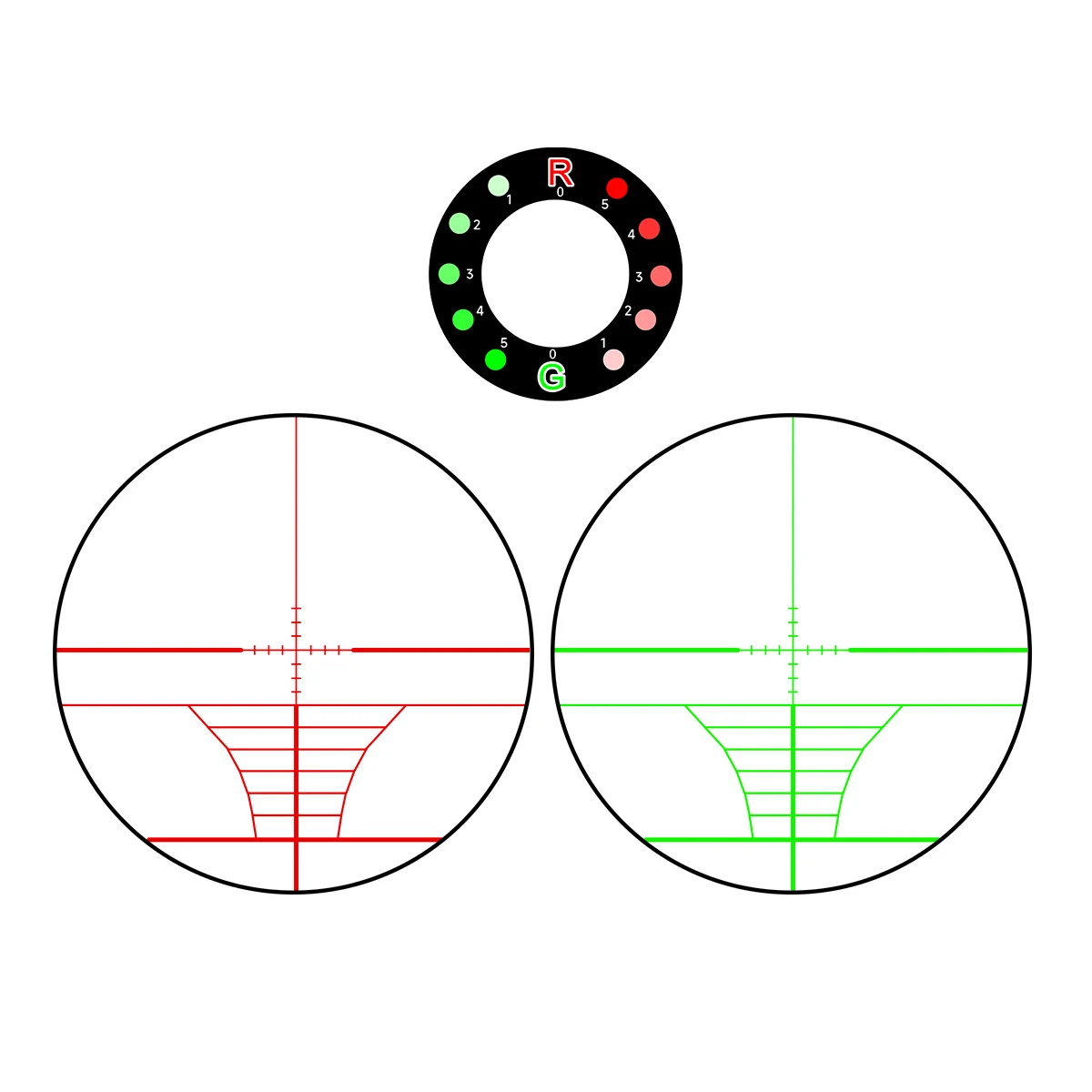 Mira telescópica para rifle con retícula roja y verde - imagen 2