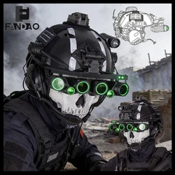 Casco táctico Ghost Raid Nocturno con auriculares y calavera