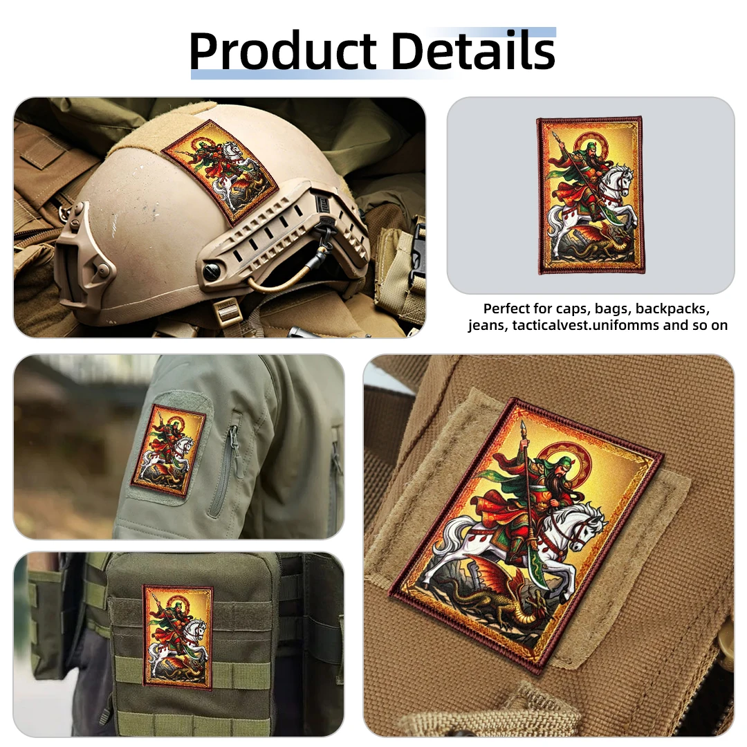 Parche táctico bordado Guan Yu con gancho y bucle - imagen 3