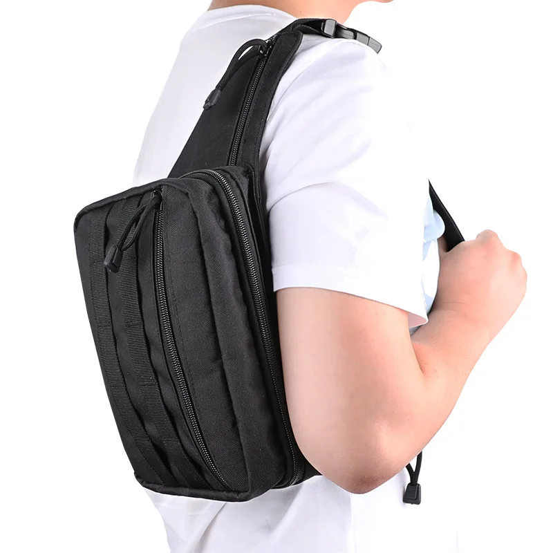 Riñonera táctica MOLLE con funda de pistola y correa cruzada - imagen 3