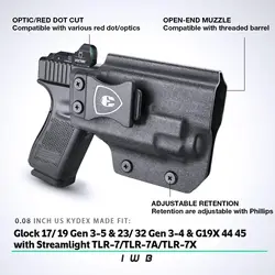 Glock 17/19 funda IWB Kydex para TLR-7 - corte optico