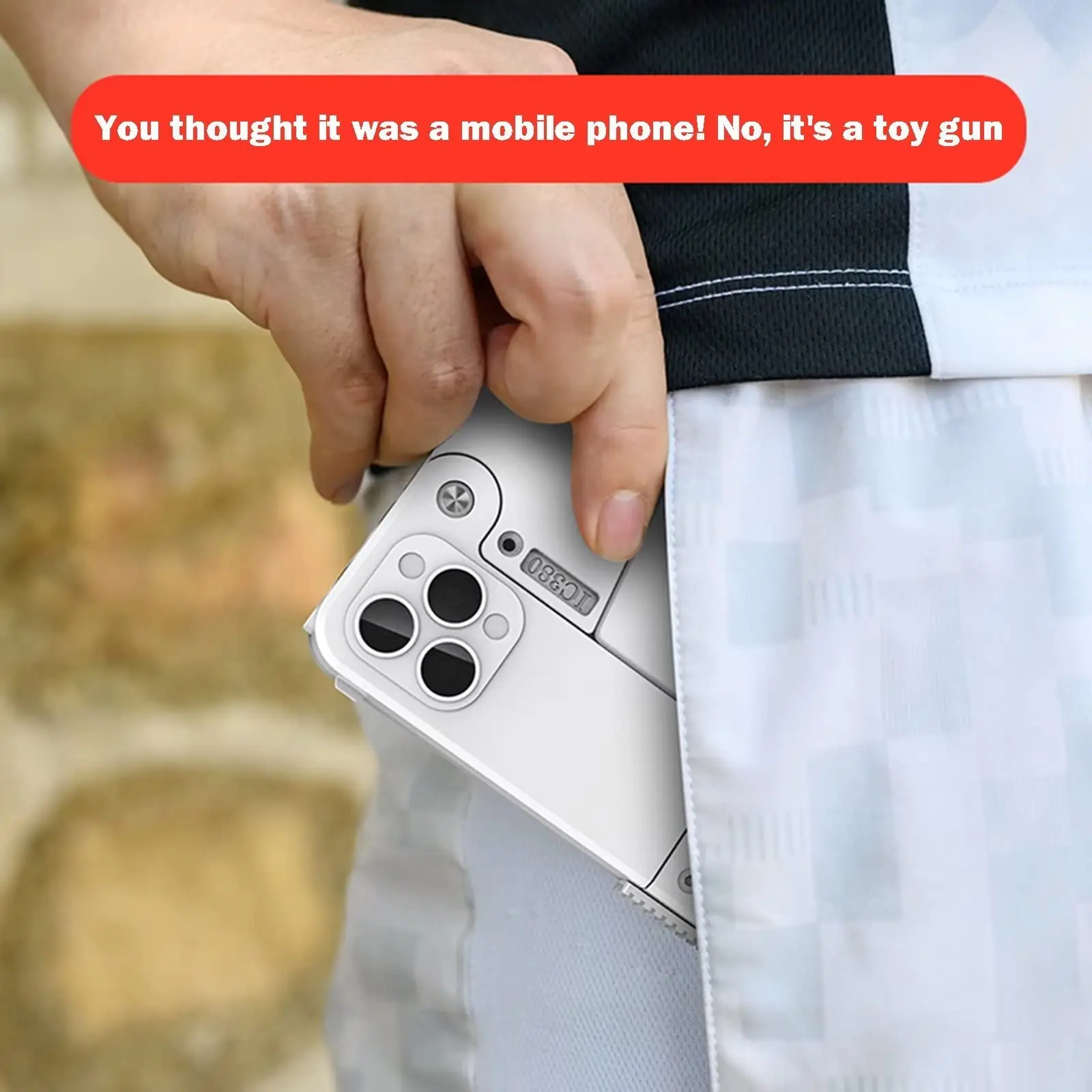 Pistola de juguete lanzadora de espuma plegable para teléfono móvil - imagen 2