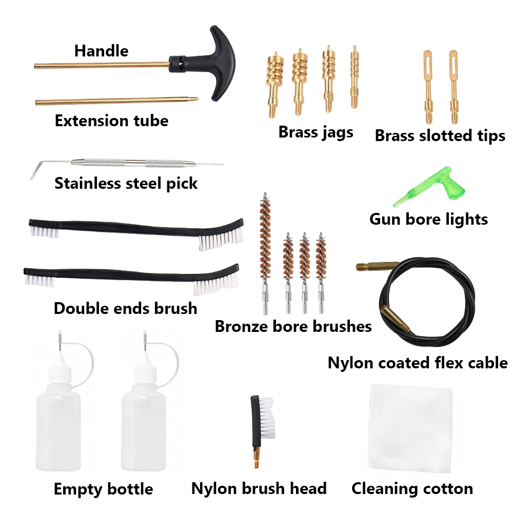 Kit de limpieza para pistola y rifle con cepillos de bronce - imagen 2