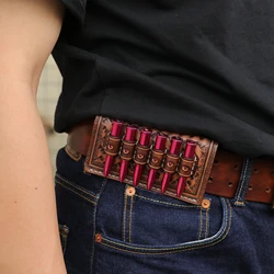 Tourbon Porta-cartuchos de cuero para rifle - Marrón con bucle
